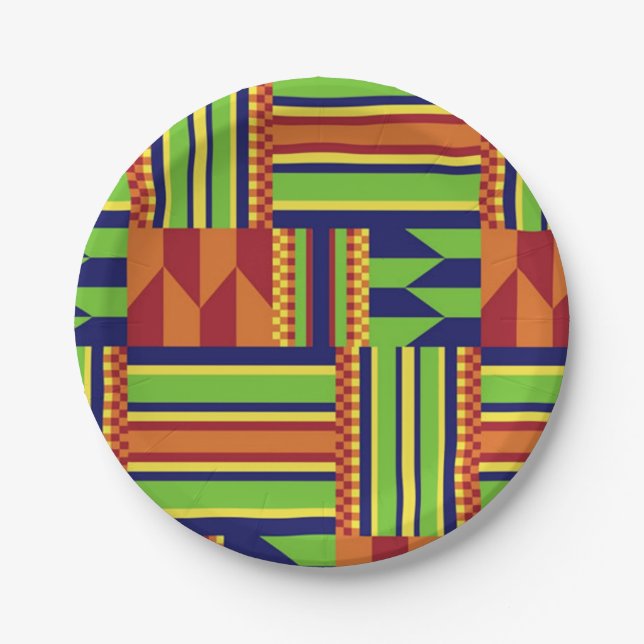 Assiettes En Carton Impression africaine (Devant)