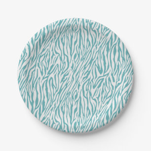 Assiettes En Carton Impression Aqua Zebra
