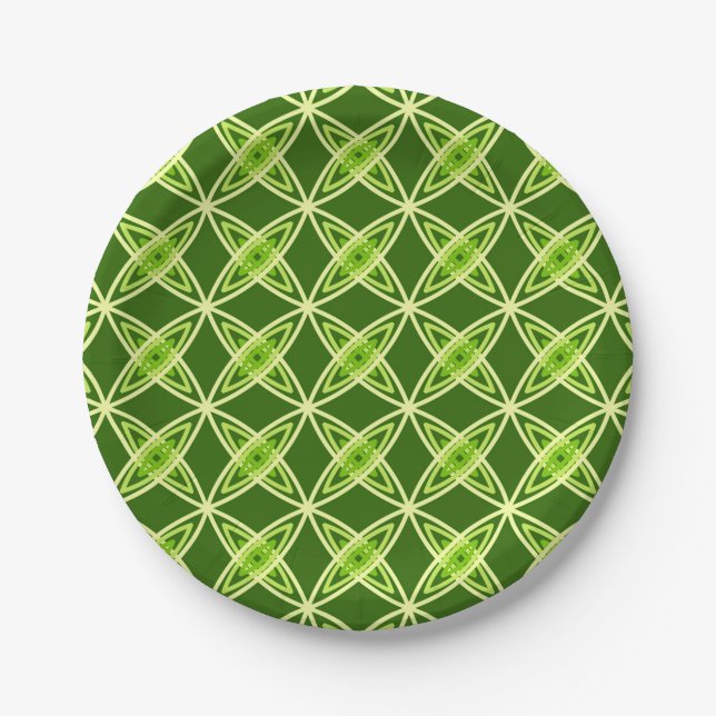 Assiettes En Carton Impression atomique moderne du milieu du siècle -  (Devant)
