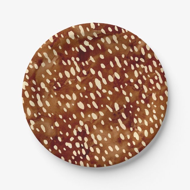 Assiettes En Carton Impression de cerfs aquarelle (Devant)