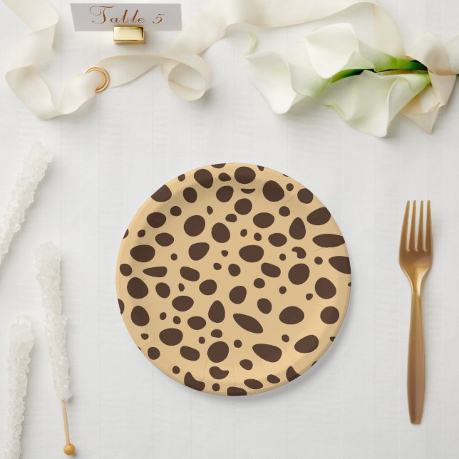 Assiettes En Carton Impression de guépard marron (Mariage)