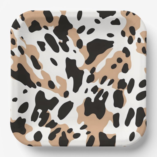 Assiettes En Carton Impression de la vache (Recto)