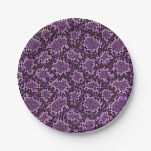 Assiettes En Carton Impression de serpent violet
