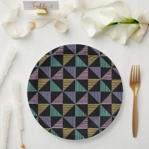 Assiettes En Carton Impression géométrique abstraite élégante – Modern