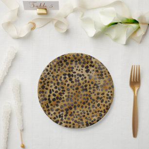 Assiettes En Carton Impression léopard Moderne Tendance Mariage Shower