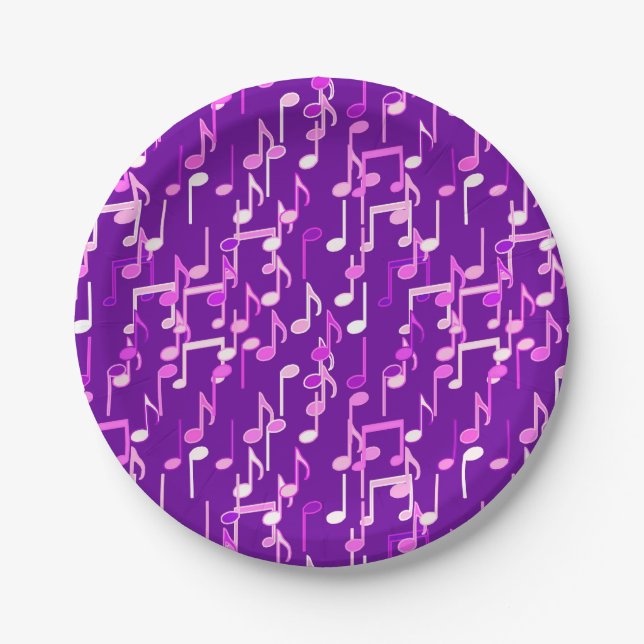 Assiettes En Carton Impression musicale - violet violet, multi (Devant)