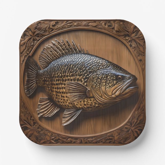 Assiettes En Carton Impression textuelle 3D Australian Murray Cod, (Recto)