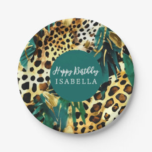 Assiettes En Carton Impressions de fourrure d'animaux de safari motif