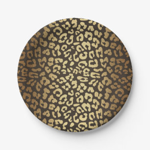 Assiettes En Carton Imprimé peau d'animal guépard léopard Moderne Glam
