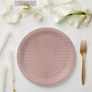 Assiettes En Carton Imprimer l'alligator rose
