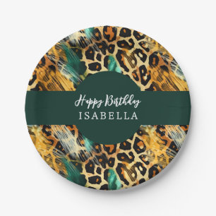 Assiettes En Carton Imprimés de fourrure d'animaux de safari Motif Boh