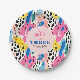Assiettes En Carton Imprimés de fourrure d'animaux de safari motif col