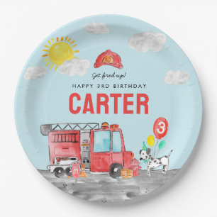 Assiettes En Carton Incendie Camion Anniversaire de enfant pompier
