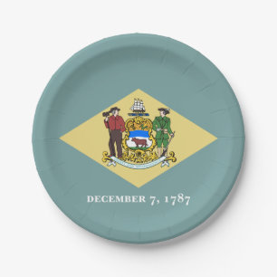 Assiettes En Carton Indicateur d'état du Delaware