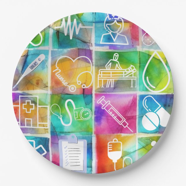 Assiettes En Carton Infirmière (Devant)