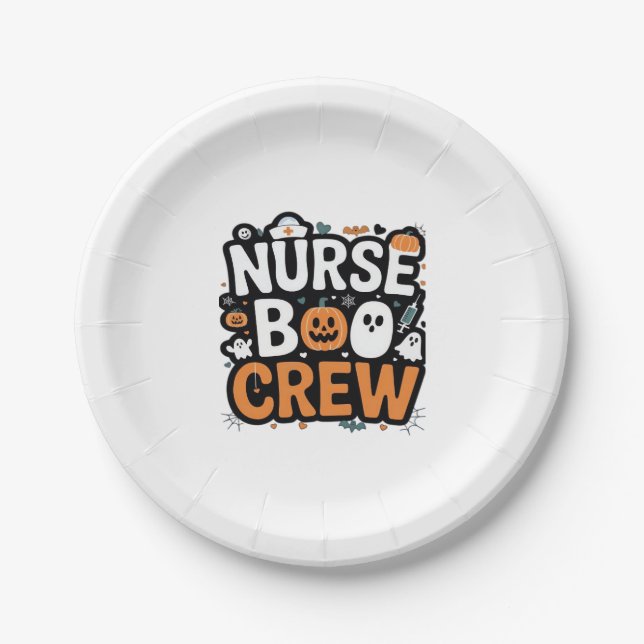Assiettes En Carton Infirmière Boo Crew Halloween Halloween Healthcare (Devant)