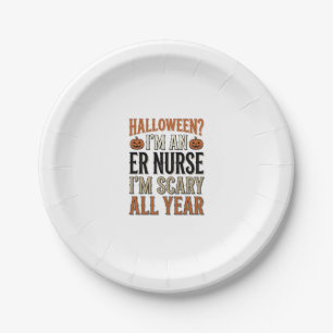 Assiettes En Carton Infirmière Urgences Drôle Halloween Épouvantable T