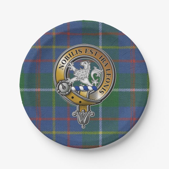 Assiettes En Carton Inglis Tartan & Badge (Devant)