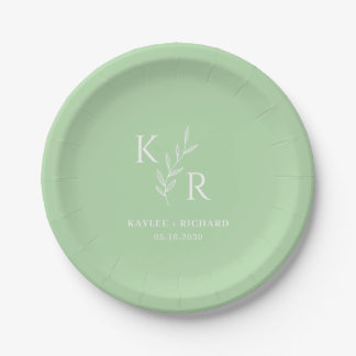 Assiettes En Carton Initiales feuilletées Mariage de la répétition