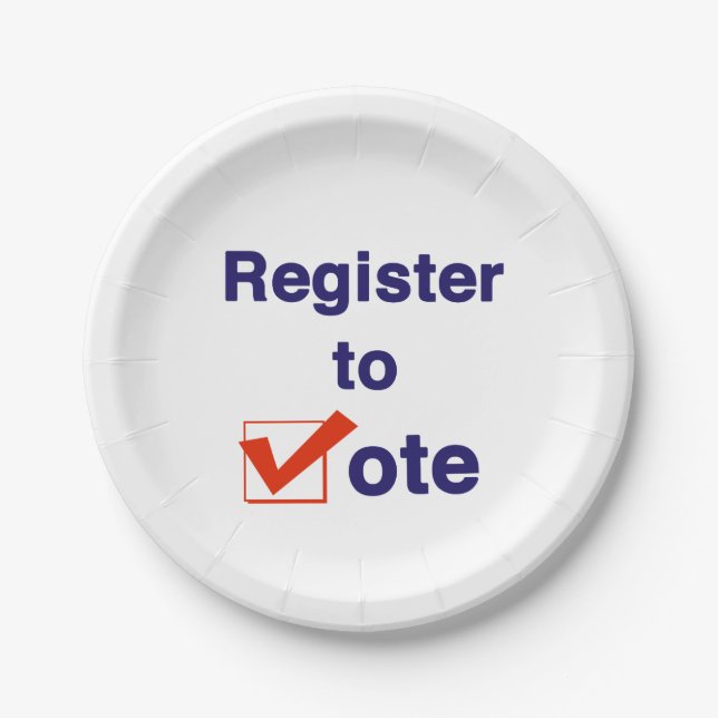 Assiettes En Carton Inscrivez-Vous Au Vote 2026 (Devant)