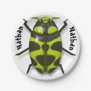 Assiettes En Carton insecte insecte insecte insecte joli vert noir