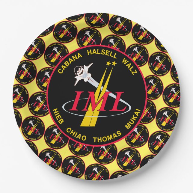 Assiettes En Carton Insigne de mission STS-65 (Devant)