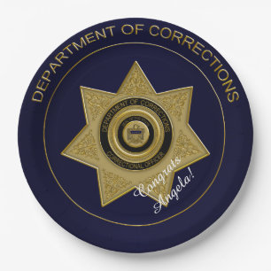 Assiettes En Carton Insigne des agents correctionnels, plaquettes en o