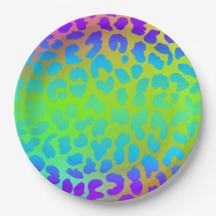 Assiettes En Carton Inspiration colorée motif Retro Cute