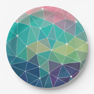 Assiettes En Carton Inspiration colorée motif Retro Cute