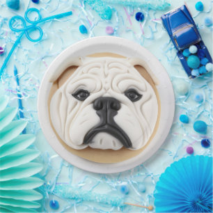 Assiettes En Carton Inspiré 3D Bulldog
