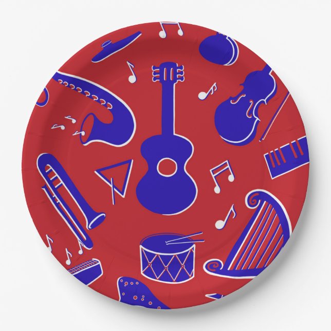 Assiettes En Carton Instruments de musique (Devant)
