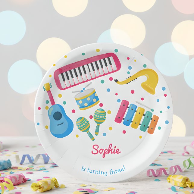 Assiettes En Carton Instruments de musique anniversaire de enfant (Créateur téléchargé)
