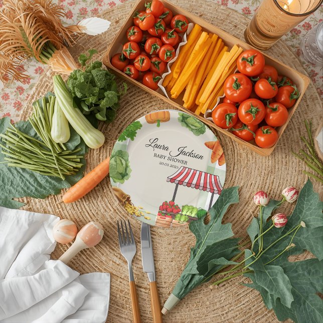 Assiettes En Carton Invitation Baby shower des agriculteurs (Créateur téléchargé)