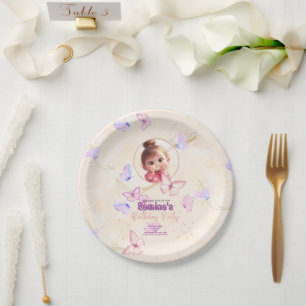 Assiettes En Carton Invitation d'anniversaire pour bébé fille adorable