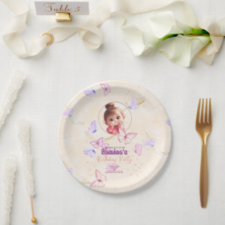 Assiettes En Carton Invitation d'anniversaire pour bébé fille adorable