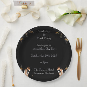 Assiettes En Carton Invitation de mariage que vous pouvez personnalise