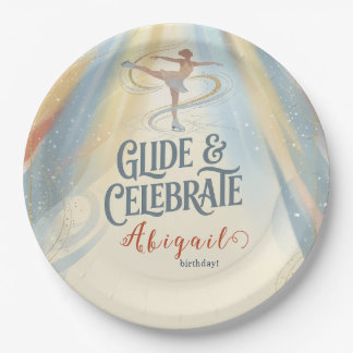 Assiettes En Carton Invitation élégante d'anniversaire de patinage sur