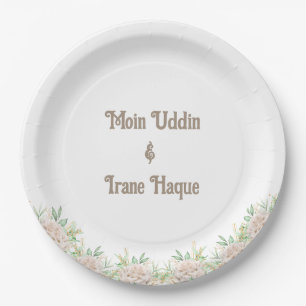 Assiettes En Carton Invitation élégante de cérémonie de Nikah islamiqu