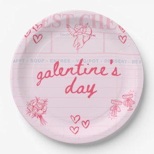 Assiettes En Carton Invitation Galentine's Day pour copines