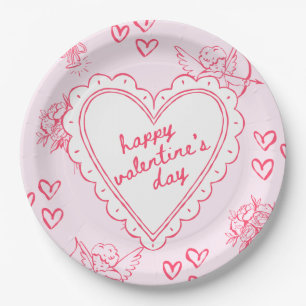 Assiettes En Carton Invitation Galentine's Day pour copines