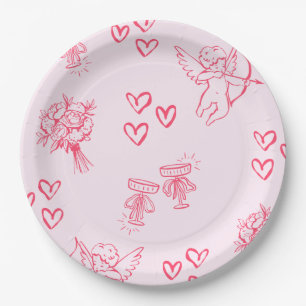 Assiettes En Carton Invitation Galentine's Day pour copines