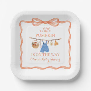 Assiettes En Carton Invitation pour une Baby Shower automnale : Un Pet
