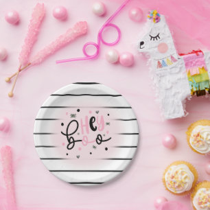 Assiettes En Carton Iridescente Ghost Hey Boo Pink Halloween Anniversa