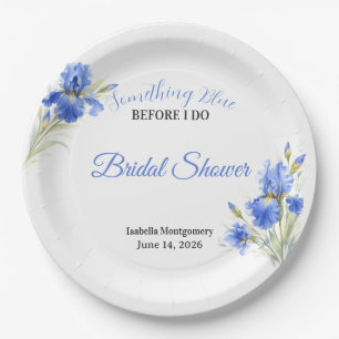 Assiettes En Carton Iris Bleu Quelque Chose de Bleu Avant Moi Baby Sho