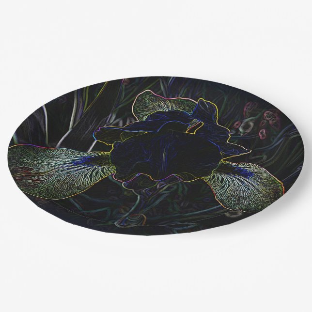 Assiettes En Carton Iris brillant (Angle)