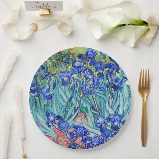 Assiettes En Carton Irises Vincent van Gogh (Mariage)