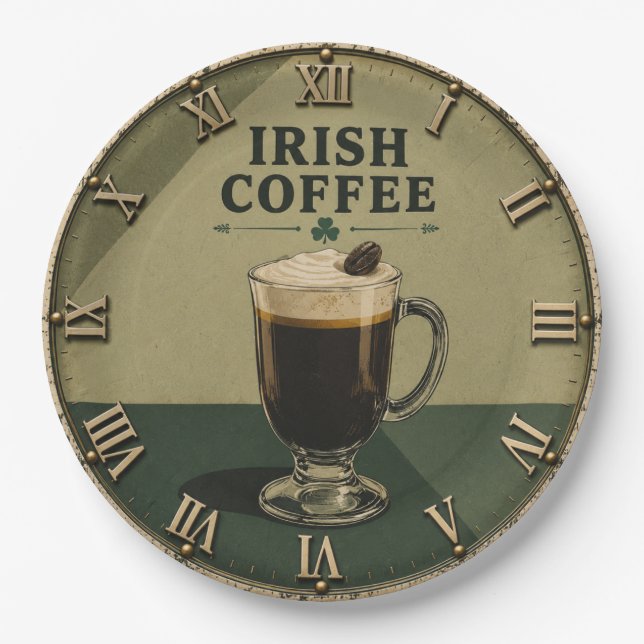 Assiettes En Carton Irish Coffee Celtic Pub Decor  (Devant)
