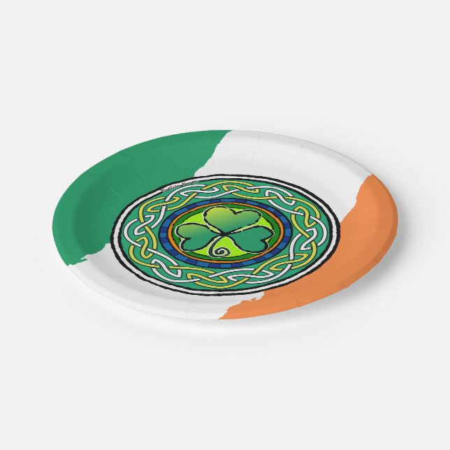 Assiettes En Carton Irish shamrock (Angle)