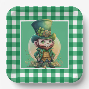 Assiettes En Carton Irish St. Patrick's Day Lucky Gnome