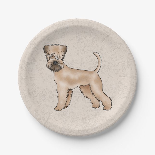 Assiettes En Carton Irlandais Doux Manipulé Terrier mignon chien beige (Devant)